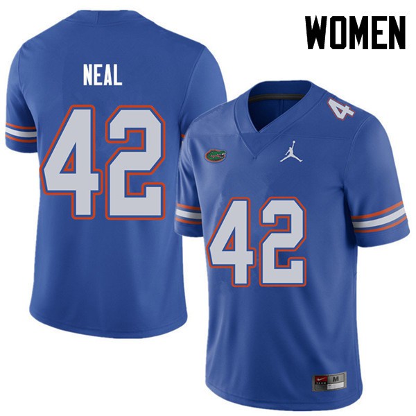 Jordan Brand Women #42 Keanu Neal Florida Gators College Football Jersey Royal